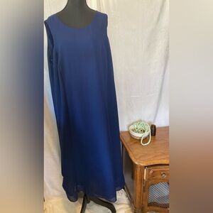 Danny & Nicole Blue Size 18WP Sleeveless Sheer with lining flowy Dress
